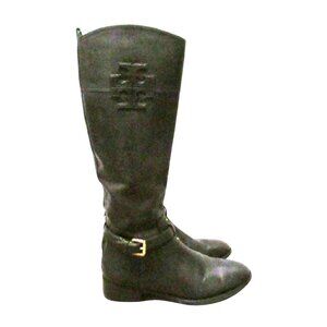 TORY BIRCH Womens Black Tall Riding Boots Size 10M Side Zipper